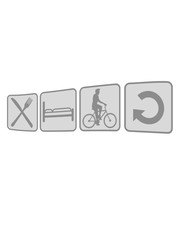 fahrrad fahren täglich fahrer wiederholen essen schlafen sport bike drahtesel gesund clipart design mountainbike herrenfahrrad logo