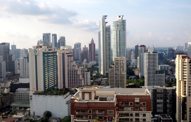 Skyscrapers in Bangkok skyline, Thailand