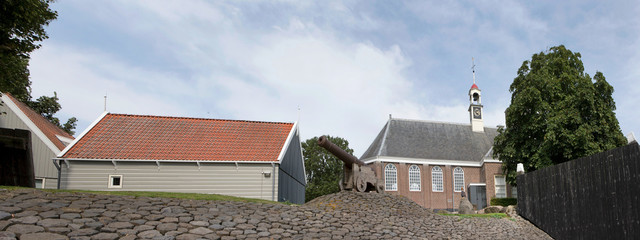 The island of Schokland Netherlands. Noordoostpolder.  Panorama
