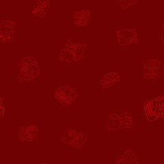 Seamless vector pattern with mayan glyphs