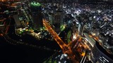 Aerial night view of Yokohama Cityscape, view from Yokohama Landmark Tower, Japan