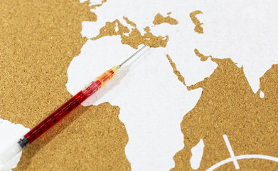 Vaccine with the map of Africa