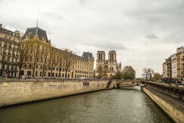 View of Paris, in the background, Notre Dame