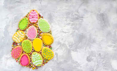 Easter cookies background.