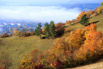 Herbststimmung in Thüringen über dem Saaletal