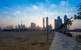 Dubai city skyline in the morning, sunrise