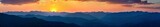 Sunset over mountains in South Mexico