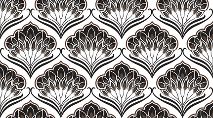 Pattern Damasco Floreale Marrone