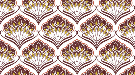 Pattern Damasco Floreale Beige