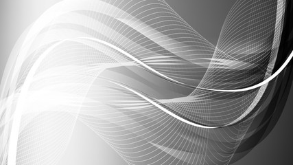 Grey and White Flowing Lines Background Illustrator