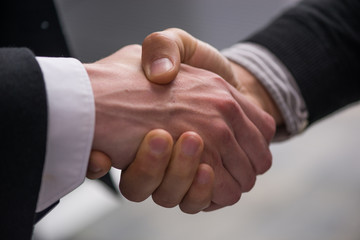 Business handshake close up
