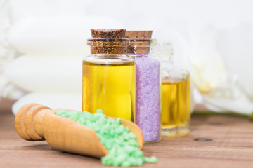 spa oils and mineral or bath salts