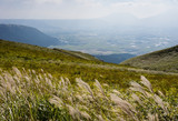 Scenic view from the north rim of Aso volcanic caldera - Aso-Kuju National Park, Kumamoto prefecture, Japan