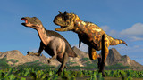 The image of a predatory dinosaur 3D illustration
