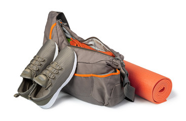 Sports bag with sports equipment