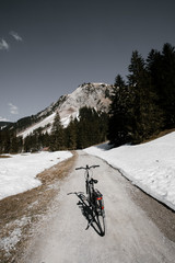 bike in an alpine landscape, tyrol, austria
