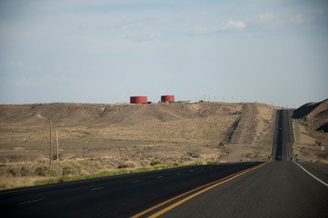 Road to a hill in american desert
