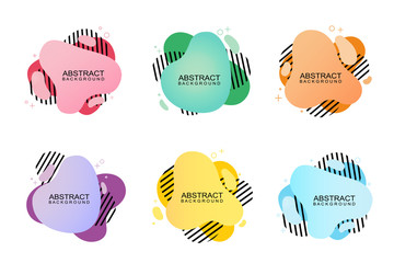 Modern abstract banner set. Flat liquid geometric shape. Template for design business card, logo, flyer or presentation.