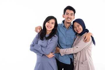muslim friends together isolated over white background