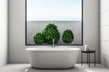 Stylish bathroom interior with plants