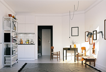 scandinavian style kitchen design.