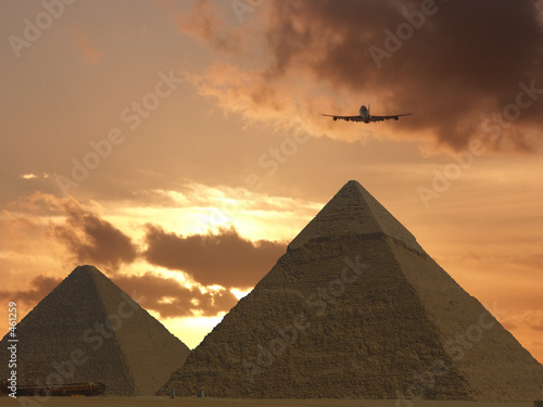 Fototapeta sunrise at the pyramids