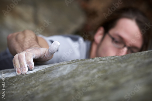 Holding on - Rock climbing series by Eric Limon, Royalty free stock photos ...