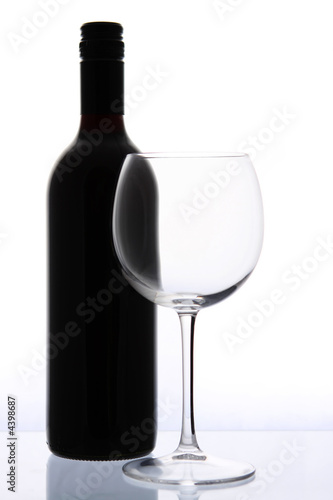 Poster Wine Bottle and Glass