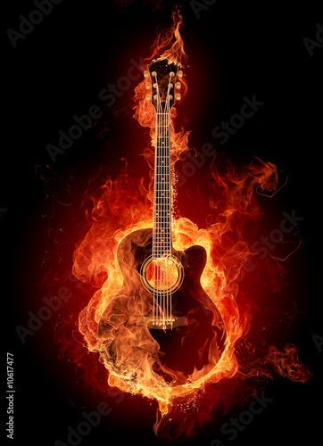 Fototapeta Fire guitar