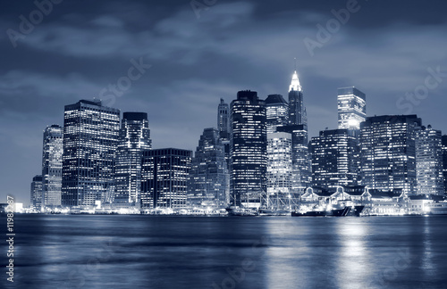 Fototapeta Lower Manhattan skyline At Night