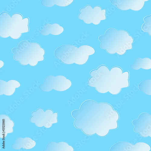 Fototapeta Seamless vector illustration of clouds