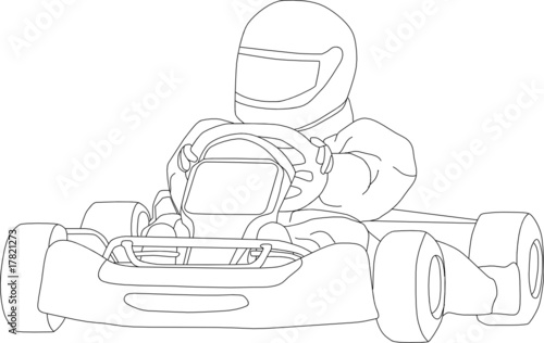 vector - go kart isolated on background