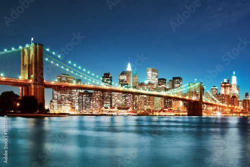 Fototapeta Brooklyn bridge at night