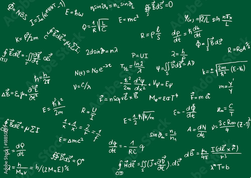  Blackboard with physical formula - vector illustration
