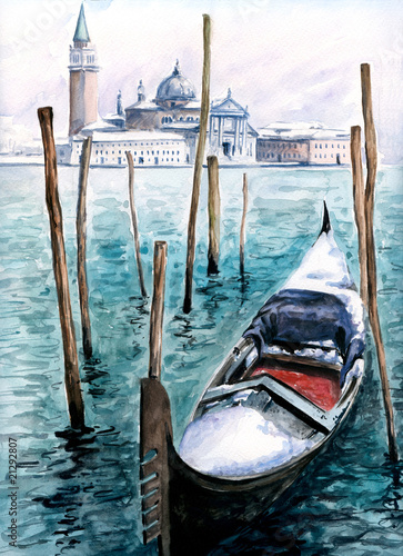 gondola-w-zimie-woda-moja-wlasna-grafika