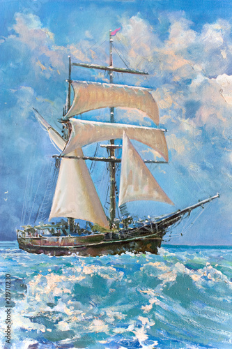 rysunek-lodzi-pod-zaglami-malarstwo
