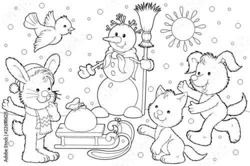  Snowman and his friends