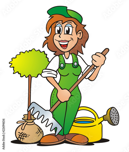 Illustration Gardener Girl