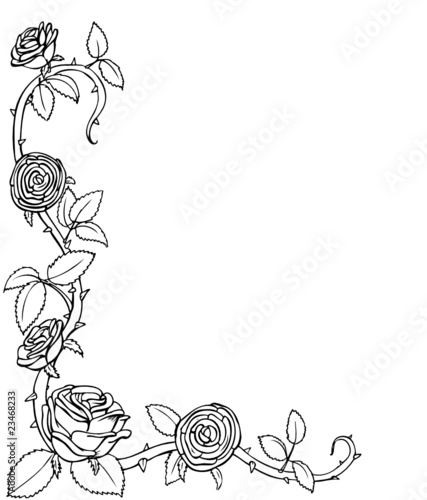 "Ranke, Eckverzierung, Rosen, Rose, Rosenranke" Stockfotos und