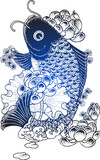 classic oriental fish emblem