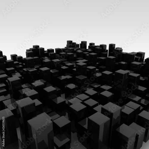 Fototapeta cubes_random_black
