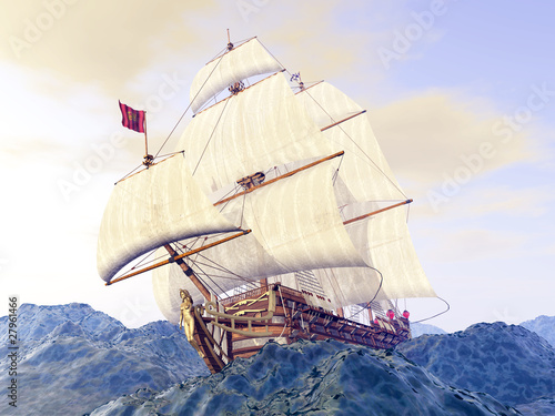 Lacobel Segelschiff im Sturm
