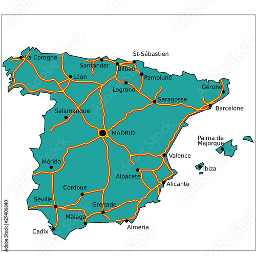Carte Autoroutes Espagne