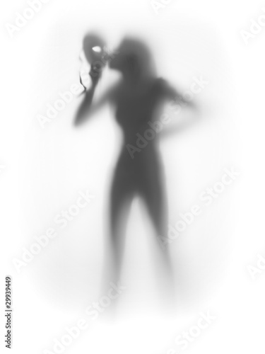 Fototapeta Mask and actress silhouette
