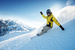 Freeride snowboarding photo in deep powder