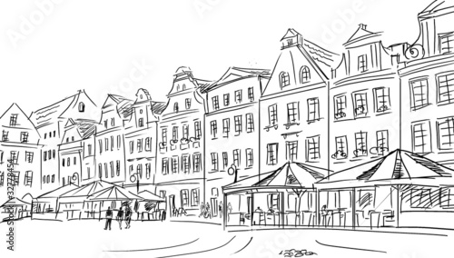 Lacobel old town - illustration sketch