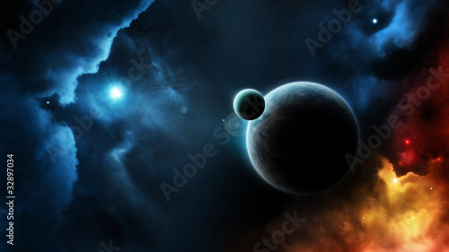 system-planetarny-niebieska-gwiazda-w-glebokiej-przestrzeni