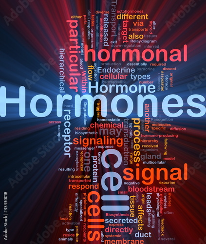 Hormones hormonal background concept glowing