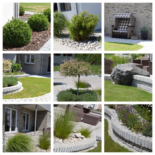 moderne gartenanlagen bilder, gamesageddon - moderne gartenanlage mit buchsbaum - lizenzfreie, Design ideen
