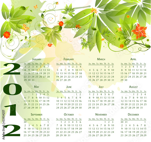 calendrier 2012 by Danielle Bonardelle, Royalty free vectors #33934217 ...